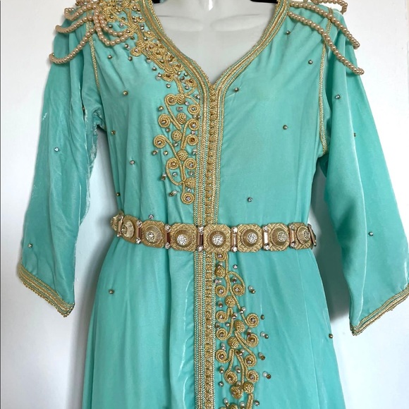 Light Blue Moroccan Kaftan - Picture 4 of 7